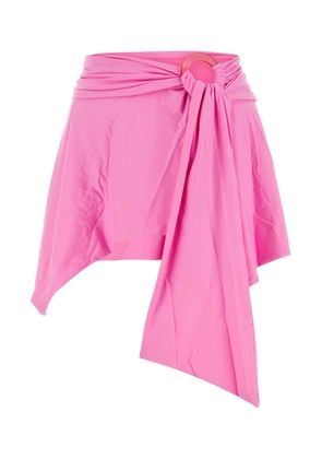 The Attico Pink Stretch Nylon Mini Skirt