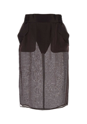 Saint Laurent Brown Silk Skirt