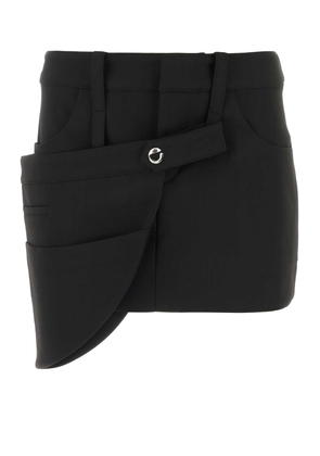 Coperni Black Stretch Polyester Blend Miniskirt