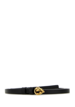Bottega Veneta Black Leather Small Knot Belt