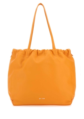 By Far Orange Nappa Leather Oslo Shopping Bag