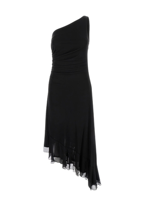 Twinset Black One-Shoulder Asymmertric Dress In Viscose Woman