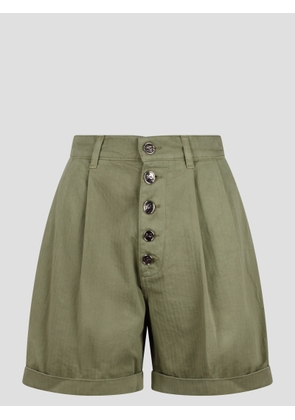 Etro Buttoned Cotton Bermuda Shorts