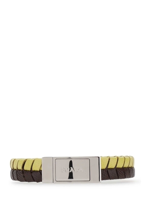 Prada Two-Tone Leather Bracelet