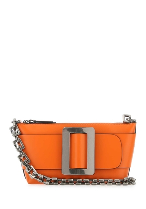 Boyy Orange Leather Buckle Shoulder Bag