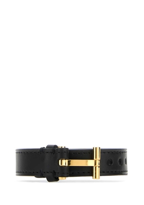 Tom Ford Black Leather T Bracelet