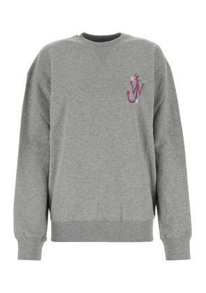 J.w. Anderson Melange Grey Cotton Oversize Sweatshirt