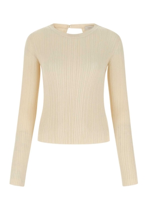 Agnona Sand Cotton And Silk Sweater