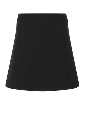 Bottega Veneta Black Stretch Wool Blend Mini Skirt