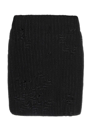 J.w. Anderson Black Cotton And Acrylic Mini Skirt