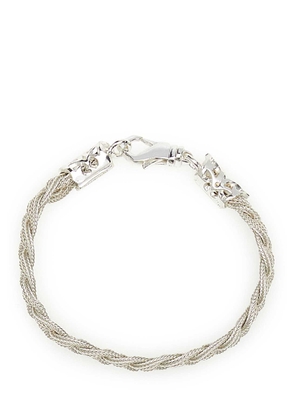 Emanuele Bicocchi 925 Silver Ice Flat Braided Bracelet