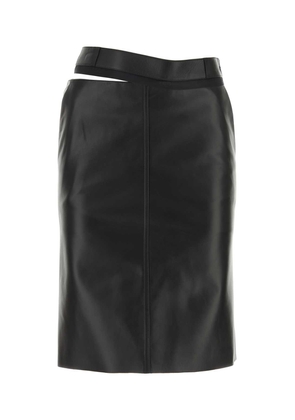 Fendi Black Leather Skirt