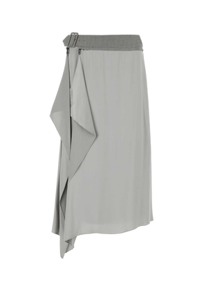 Fendi Grey Satin Skirt
