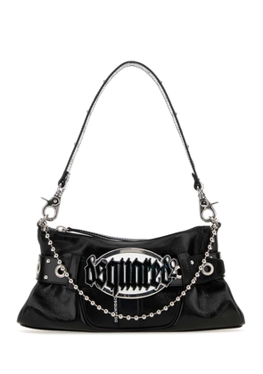 Dsquared2 Black Leather Gothic Shoulder Bag