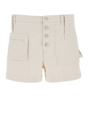 Etro Melange Ivory Stretch Cotton Shorts