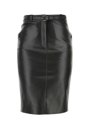 Saint Laurent Black Nappa Leather Skirt