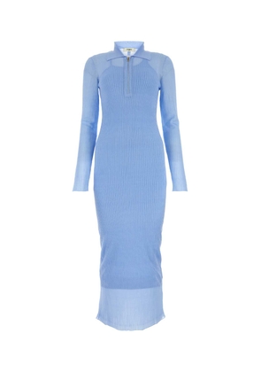 Fendi Light-Blue Silk Blend Dress
