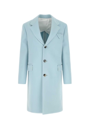 Bottega Veneta Pastel Light-Blue Tricotine Coat
