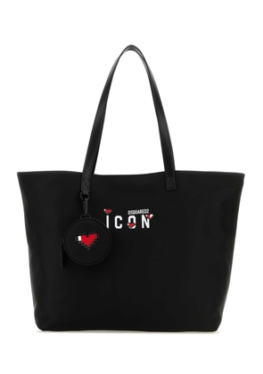 Dsquared2 Black Nylon Icon Shopping Bag