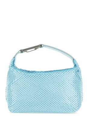 Eéra Pastel Light-Blue Sequins Moonbag Handbag