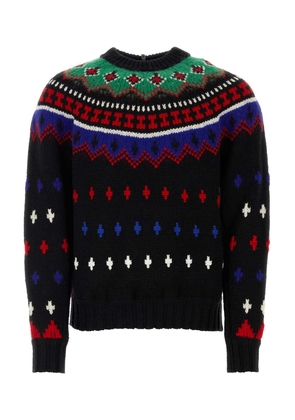 Moncler Grenoble Embroidered Wool Blend Tricot Sweater