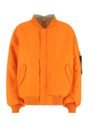 Vetements Orange Nylon Reversible Padded Giubbino Oversize Imbottito Reversibile In Nylon Oversize Jacket