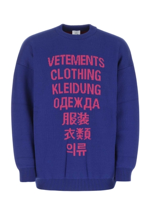 Vetements Blue Wool Oversize Sweater