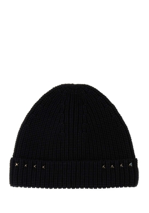 Valentino Garavani Black Wool Beanie Hat