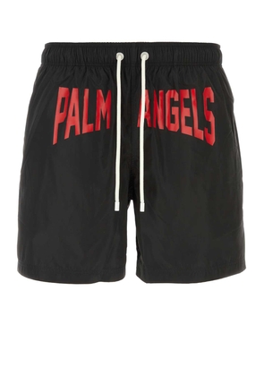 Palm Angels Black Polyester Swimming Shorts