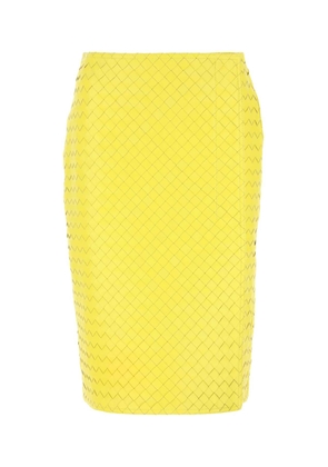 Bottega Veneta Yellow Leather Skirt