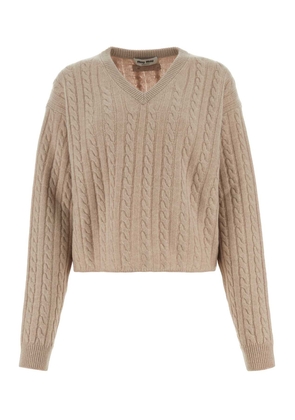 Miu Miu Sand Cashmere Sweater