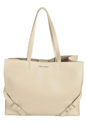 Orciani Logo Detail Top Lock Tote