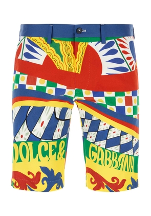 Dolce & Gabbana Printed Stretch Cotton Bermuda Shorts