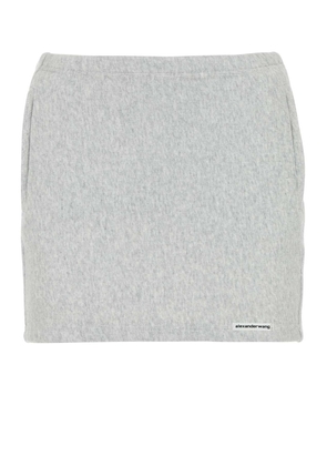 T By Alexander Wang Melange Light Grey Cotton Mini Skirt