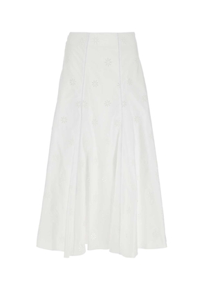 Chloé White Poplin Skirt