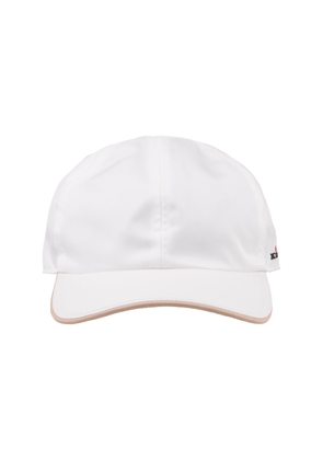Kiton White Nylon Baseball Hat With Logo