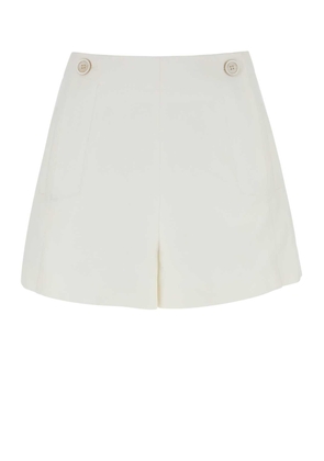 Chloé White Wool Blend Shorts