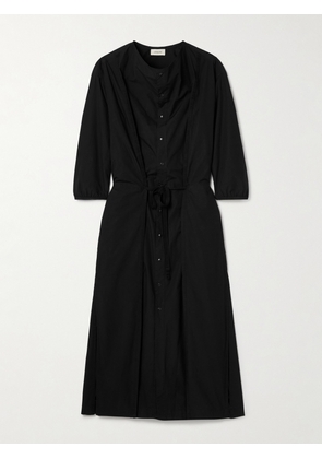 LEMAIRE - Draped Cotton-poplin Midi Dress - Black - FR34,FR36,FR38,FR40,FR42,FR44