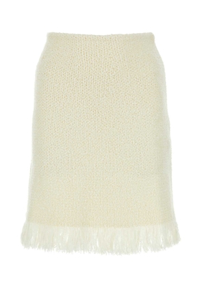 Chloé Ivory Stretch Wool Blend Skirt
