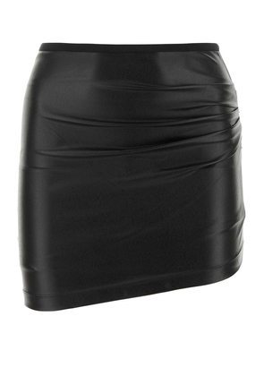 Helmut Lang Black Synthetic Leather Mini Skirt