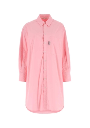Palm Angels Light Pink Poplin Shirt Dress