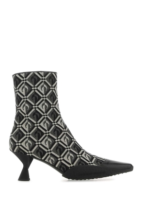 Marine Serre Embroidered Cotton Blend Moon Diamant Ankle Boots