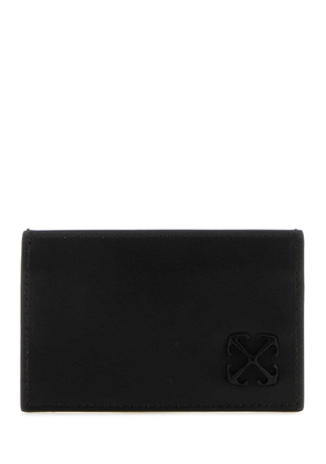 Off-White Black Leather Jitney Card Holder
