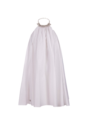 Philipp Plein White Mini Dress With Jewelled Neckline