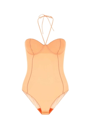 Oseree Peach Mesh Underwear Bodysuit