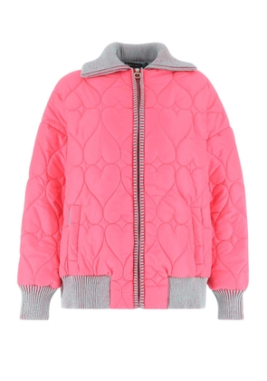 Marco Rambaldi Fluo Pink Polyester Blend Padded Bomber