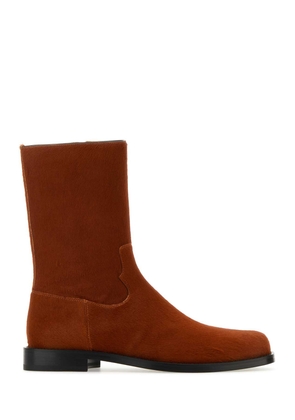 Dries Van Noten Brick Calfhair Ankle Boots