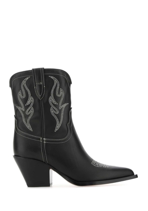 Sonora Black Leather Perla Ankle Boots