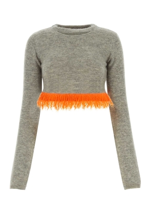 J.w. Anderson Grey Mohair Blend Sweater