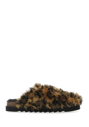 Palm Angels Printed Eco Fur Slippers